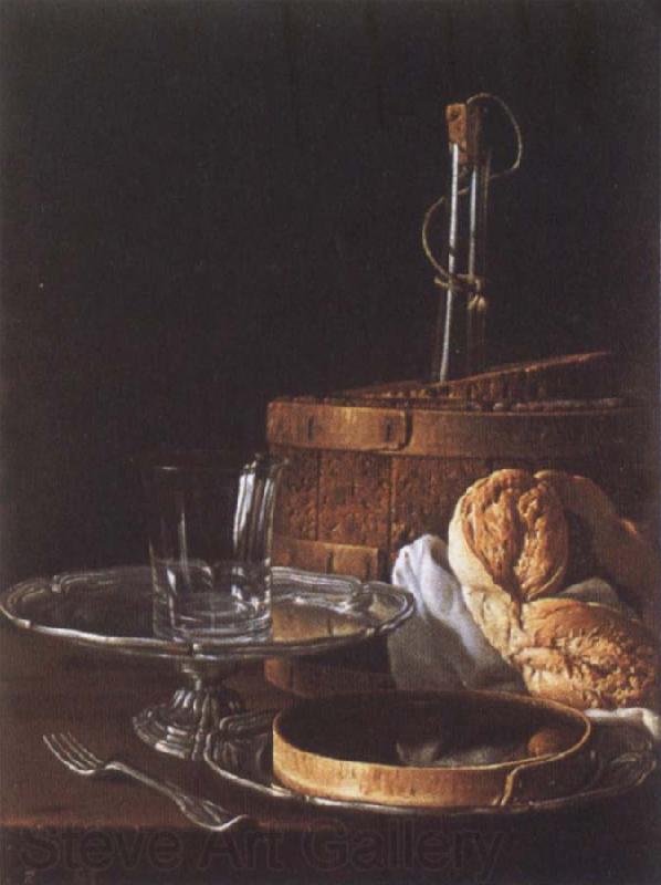 Melendez, Luis Eugenio Still-Life with a Box of Sweets and Bread Twists France oil painting art